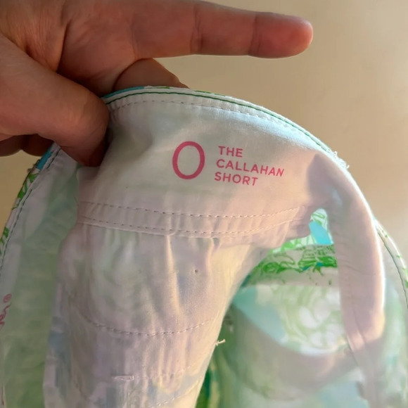 Lilly Pulitzer Shorts Callahan Limeade It’s a Zoo Lime Green Aqua Blue Size 0 - Picture 7 of 7